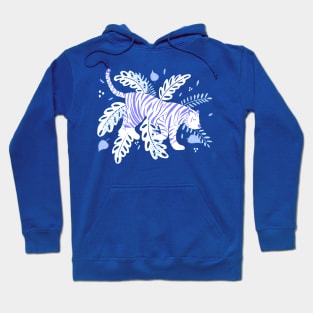 White and blue tiger in the jungle Hoodie